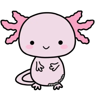 😊 ajolote, lindo, rosa, animal, kawaii whatsapp sticker