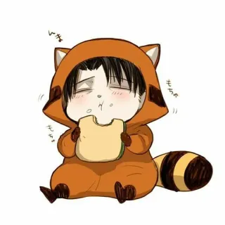 🍲 Levi Ackerman Attack on Titan んま อนิเมะ, จิบิ, น่ารัก, แฟนอาร์ต, รีไวล์ แอคเคอร์แมน, ผ่าพิภพไททัน, ขนม telegram sticker