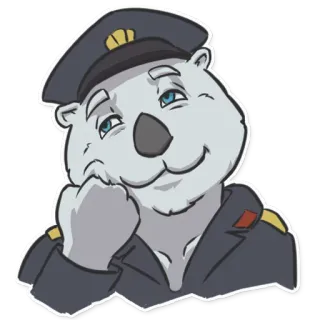 😏 クマ, 警官, 制服, 軍 whatsapp sticker