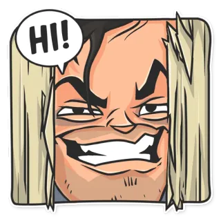 👋 HI! hoạt hình, lời chào, thân thiện, khuôn mặt telegram sticker