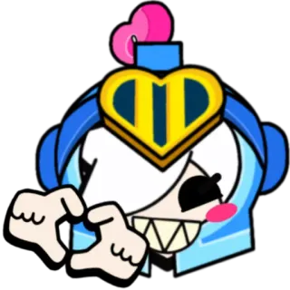 💘 Colette Brawl Stars 电子游戏, 手机游戏, 角色, 科莱特, 荒野乱斗, 爱心, 可爱 telegram sticker