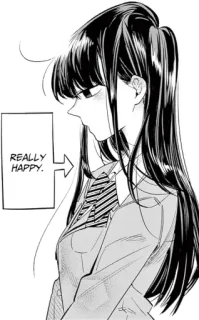 🙂 Komi Shouko Komi Can't Communicate REALLY HAPPY. Anime, Mangá, Komi Não Consegue Se Comunicar, Komi Shouko, Uniforme escolar, Muito feliz, Kawaii whatsapp sticker