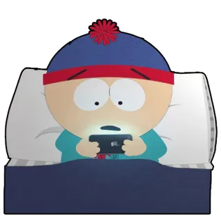 😵‍💫 Stan Marsh South Park 漫画, テレビ, 子供, ベッド, スマホ telegram sticker