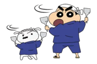 🏓 Shin-chan Dibujos animados, Anime, Cocina, Enojado, Personaje, Espátula telegram sticker