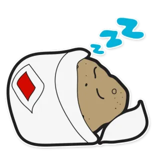 😴 potato, sleeping, cartoon, cute, food, character telegram sticker
