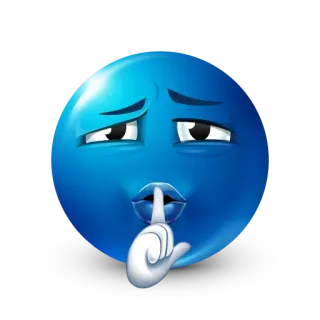 🤫 Emoji, Azul, Silencio, Shhh, Dedo, Gesto whatsapp sticker