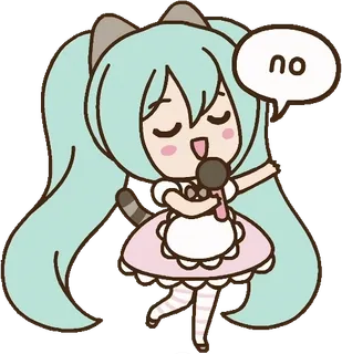 👎 Hatsune Miku no Anime, Chibi, Vocaloid, Hatsune Miku, Kawaii, Słodkie whatsapp sticker