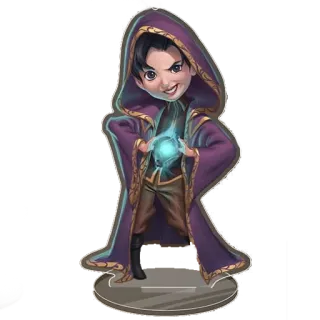 🔮 Zauberer, Magie, Hexenmeister, Fantasy, Zauberwirker, Cartoon, lila Robe, Charakter telegram sticker