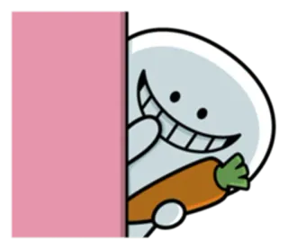 😁 cartoon, personage, glimlachend, wortel, schattig, blij telegram sticker