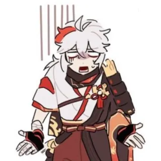 😩 Kaedehara Kazuha Genshin Impact 动漫, 原神, 枫原万叶, 角色 telegram sticker