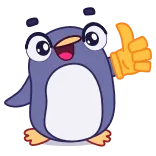 👍 เพนกวิน, การ์ตูน, สัตว์, ยกนิ้วโป้ง, น่ารัก, เชิงบวก whatsapp sticker