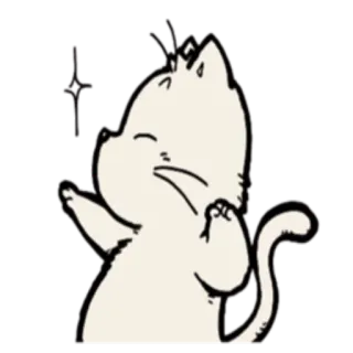 😶 gato, dibujos animados, animal, lindo, dibujo telegram sticker