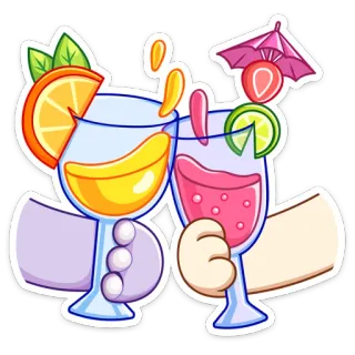 🍻 koktail, minuman, bersulang, perayaan, toast, pesta, alkohol telegram sticker