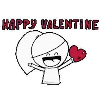 🩷 HAPPY VALENTINE Saint Valentin, Joyeux, Amour, Coeur, Célébration, Dessin animé, Salutation telegram sticker