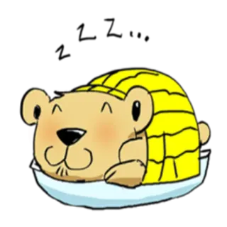 😴 Igel, süß, Tier, Cartoon, gelb, Aufkleber telegram sticker