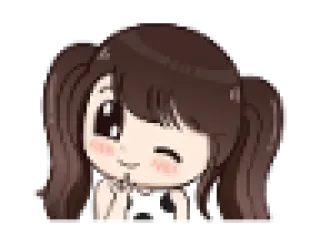 😉 desenho animado, menina, fofa, anime, kawaii, piscadela, chibi, saudação whatsapp sticker