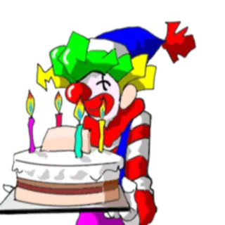 🎂 Palhaço, Aniversário, Bolo, Festa, Celebração telegram sticker