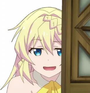 👀 anime, girl, blond hair, blue eyes, cartoon telegram sticker