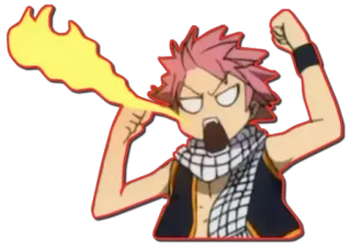😠 Natsu Dragneel Fairy Tail anime, fairy tail, natsu, fire, dragon slayer, cartoon telegram sticker