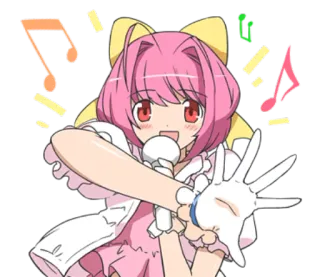 🎤 Anime, Fille, Musique, Chanteuse, Micro, mignon telegram sticker