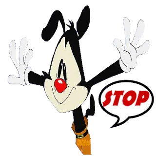 ⛔️ STOP parada, advertencia, dibujos animados, personaje, expresión telegram sticker