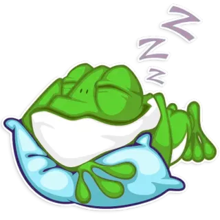 😴 Z katak, tidur, bantal, zzz, tidur, kartun, binatang telegram sticker