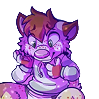 😟 furry, anthropomorphic, animal, cartoon, cute, fox telegram sticker