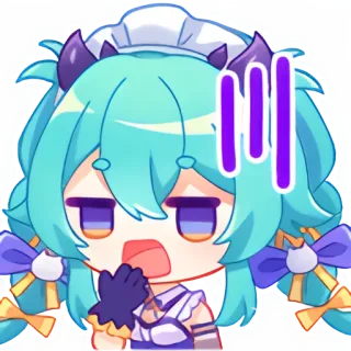 😲 アニメ, 漫画, 女の子, メイド, 可愛い, 面白い, 表情 telegram sticker