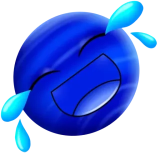 ☹️ emoji, laughing, crying, blue, happy telegram sticker
