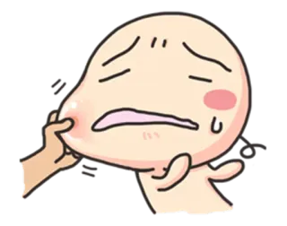 😃 การ์ตูน, สีหน้า, อารมณ์, หยิกแก้ม, เศร้า, ร้องไห้ telegram sticker