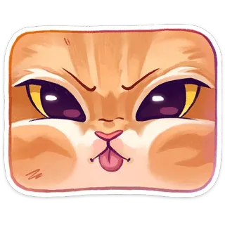 😝 猫, 動物, ステッカー, 正方形, 顔, かわいい, 舌 telegram sticker