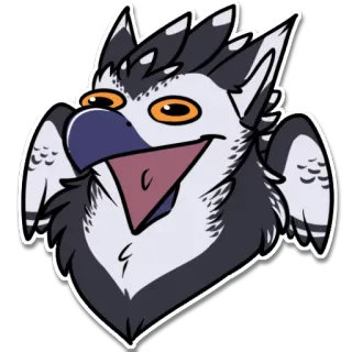 💯 กริฟฟิน, สัตว์, สติกเกอร์, สิ่งมีชีวิต, ตำนาน, การ์ตูน, นก, นกอินทรี telegram sticker