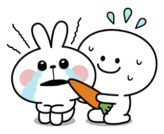 😭 wortel, konijn, zweten, huilen, cartoon, schattig telegram sticker
