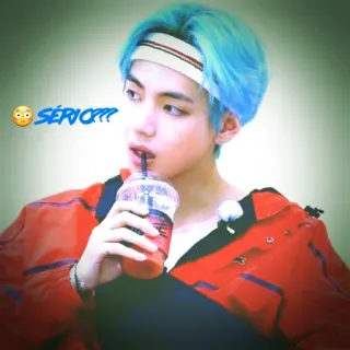 😳 V 🤔SÉRIO??? kpop, idol, v, bts, taehyung whatsapp sticker