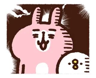 😱 rabbit, pink, cartoon, cute, animal, illustration whatsapp sticker