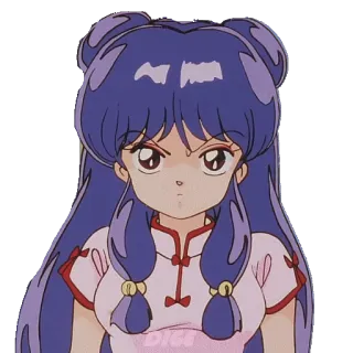 😾 Akane Tendo Ranma 1/2 Anime, Chica, Enojada, Artes marciales whatsapp sticker