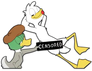 ➖ CENSORED canard, dessin animé, censuré, comédie, humour whatsapp sticker