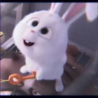 😍 Snowball The Secret Life of Pets rabbit, bunny, animal, pet, cute, white, cartoon whatsapp sticker