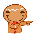 👉 bánh gừng, bánh quy, chỉ, hoạt hình, dễ thương telegram sticker