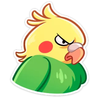😡 นกแก้ว, นก, ค็อกกาเทล, สัตว์, น่ารัก, สติกเกอร์, โกรธ telegram sticker