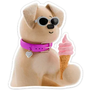 😎 강아지, 아이스크림, 애완동물, 귀여운, 선글라스 telegram sticker