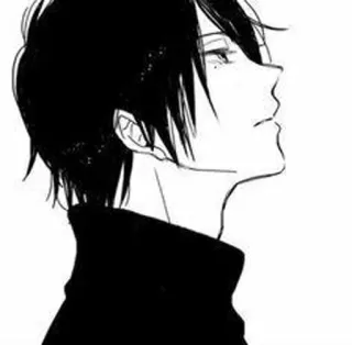 😕 アニメ, 漫画, 少年, アート, ポートレート, スケッチ telegram sticker