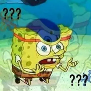 ❓ SpongeBob SquarePants ??? вопрос, в замешательстве, Спанч Боб, мультфильм, выражение telegram sticker