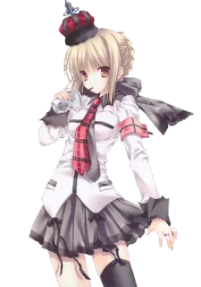 😌 Anime, Manga, Mignon, Fille, Couronne, Personnage whatsapp sticker