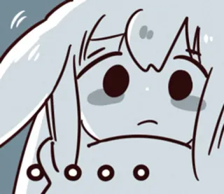😢 anime, naklejka, szary, dziewczyna, twarz, manga, emocjonalny telegram sticker