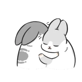 ✳️ kelinci, binatang, lucu, peluk, penyayang telegram sticker