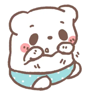 😮 ours, mignon, bébé, dessin animé, animal, illustration, kawaii telegram sticker