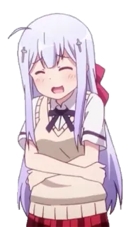 😂 Anime, Ragazza, Uniforme scolastica, Carina, Kawaii telegram sticker