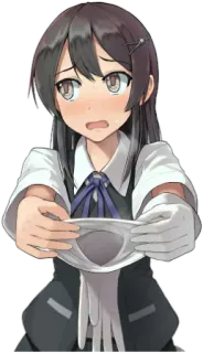 😝 anime, girl, embarrassed, gloves, servant telegram sticker
