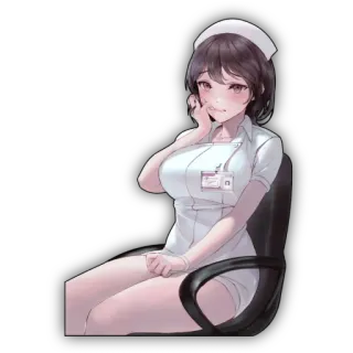 🔥 Anime, Verpleegster, Personage, Illustratie, Vrouw, Meisje, Gezondheidszorg telegram sticker